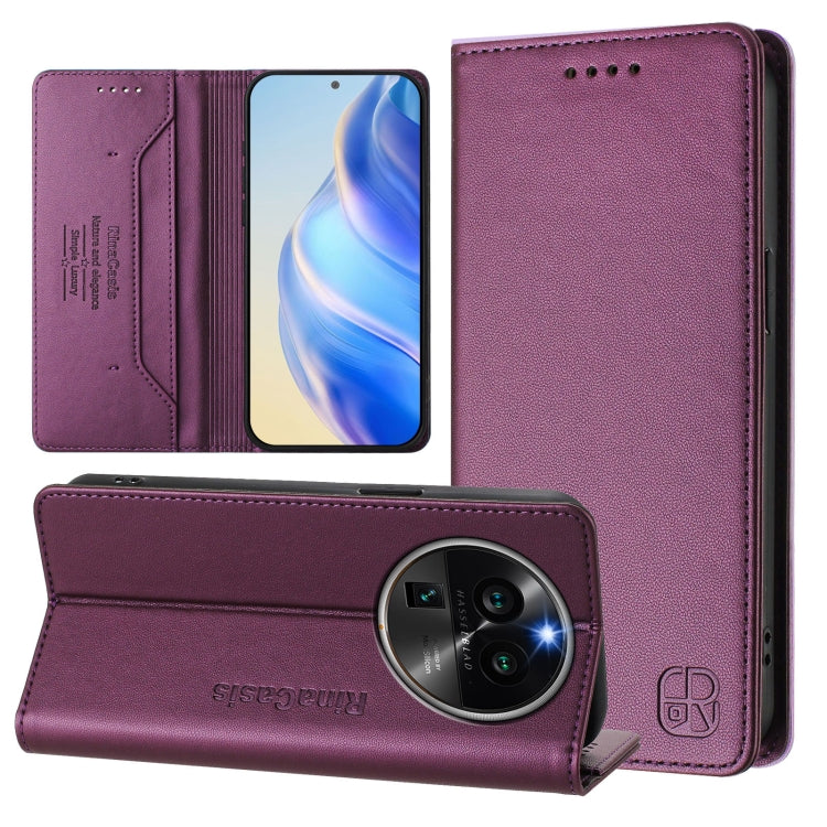 RC01 Dual-Folded Magnetic Suction RFID Leather Phone Case, For OPPO A78 5G / A1x 5G, For OPPO Reno8 T 4G, For OPPO Find X6 Pro, For OPPO Find X6, For OPPO A1 Pro 5G / Reno8 T 5G Global, For OPPO A57 4G / A77 4G