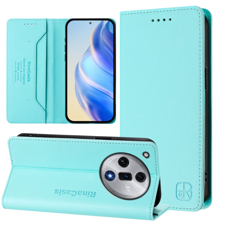 RC01 Dual-Folded Magnetic Suction RFID Leather Phone Case, For OPPO A60 4G Global, For OPPO A3 Pro 5G Global, For OPPO Reno11 F 5G Global, For OPPO Find X7, For OPPO Reno11 5G Global, For OPPO Reno11 Pro 5G Global