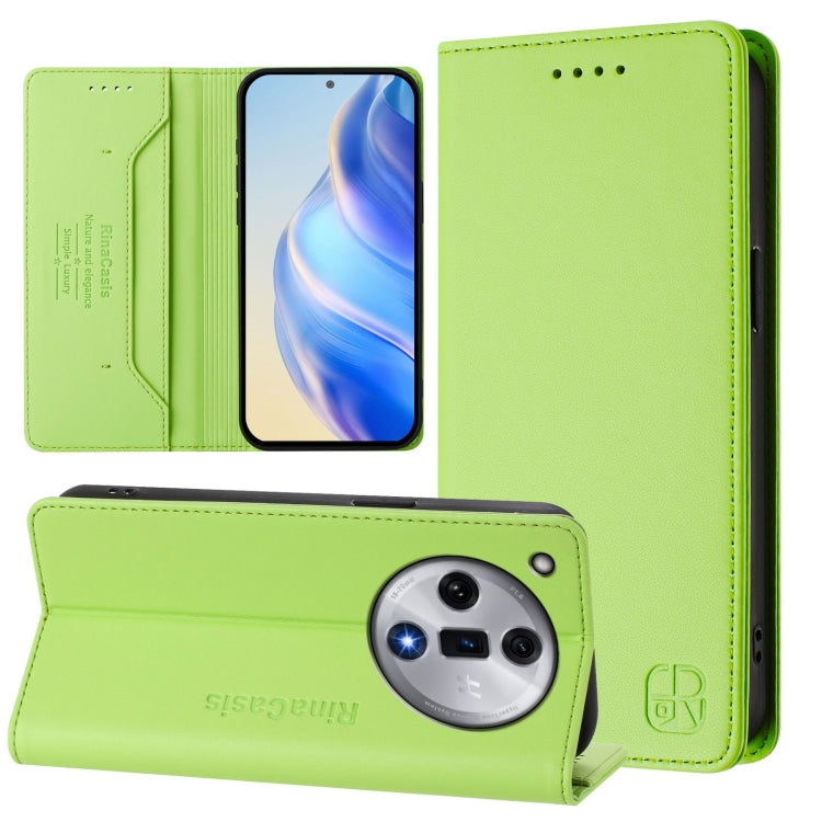 RC01 Dual-Folded Magnetic Suction RFID Leather Phone Case, For OPPO A60 4G Global, For OPPO A3 Pro 5G Global, For OPPO Reno11 F 5G Global, For OPPO Find X7, For OPPO Reno11 5G Global, For OPPO Reno11 Pro 5G Global