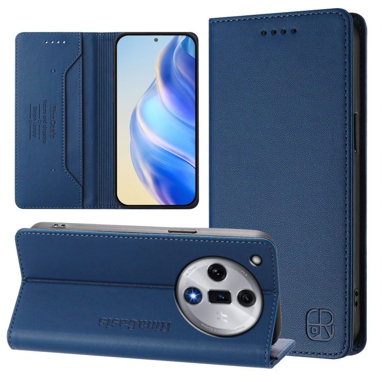 RC01 Dual-Folded Magnetic Suction RFID Leather Phone Case, For OPPO A60 4G Global, For OPPO A3 Pro 5G Global, For OPPO Reno11 F 5G Global, For OPPO Find X7, For OPPO Reno11 5G Global, For OPPO Reno11 Pro 5G Global