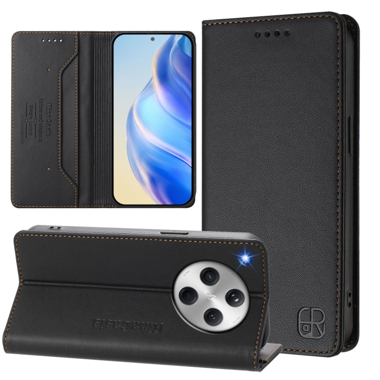 RC01 Dual-Folded Magnetic Suction RFID Leather Phone Case, For OPPO Reno14 Pro 5G Global, For OPPO Reno14 5G Global, For OPPO A5 Pro 5G Global, For OPPO A5 Pro China, For OPPO Find X8, For OPPO A3x 5G / 4G / A3 5G / 4G