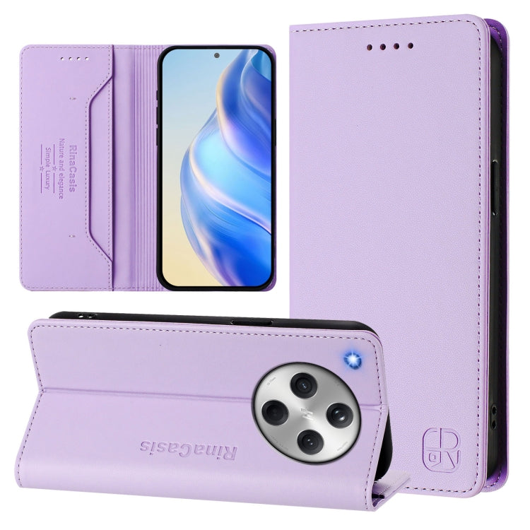RC01 Dual-Folded Magnetic Suction RFID Leather Phone Case, For OPPO Reno14 Pro 5G Global, For OPPO Reno14 5G Global, For OPPO A5 Pro 5G Global, For OPPO A5 Pro China, For OPPO Find X8, For OPPO A3x 5G / 4G / A3 5G / 4G