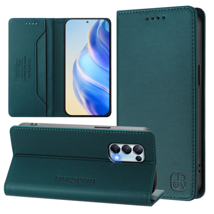 RC01 Dual-Folded Magnetic Suction RFID Leather Phone Case, For OPPO A94 5G, For OPPO A54 5G / A74 5G / A93 5G, For OPPO Reno5 5G / 4G / Find X3 Lite, For OPPO F19 Pro, For OPPO A72 / A52 / A92 4G, For OPPO A92s 5G
