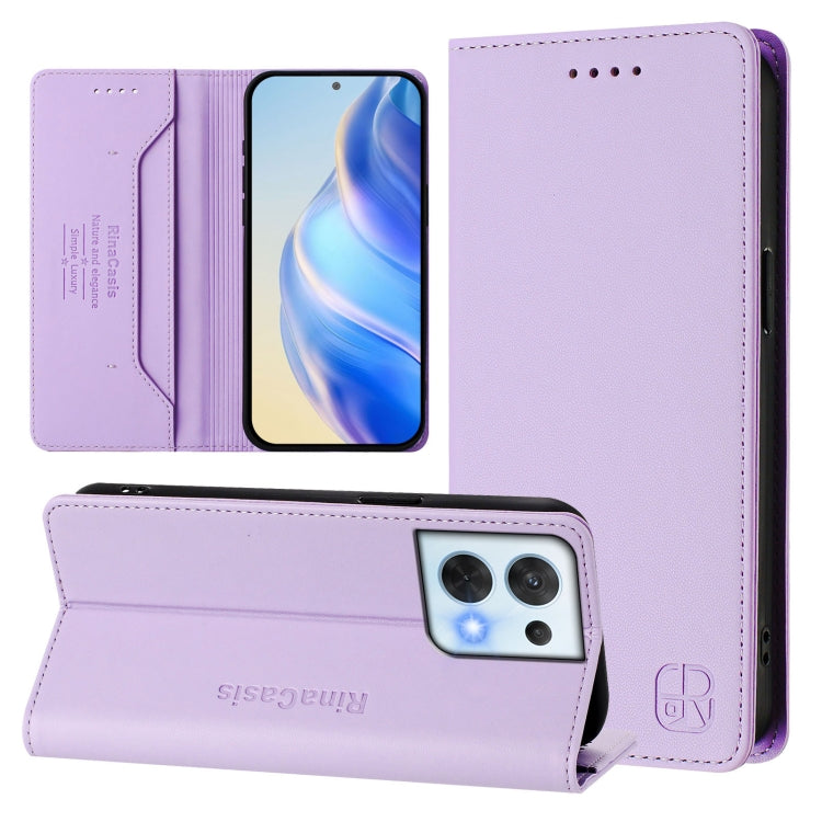 RC01 Dual-Folded Magnetic Suction RFID Leather Phone Case, For OPPO Reno9 5G / Reno9 Pro 5G, For OPPO A17 4G Global / A17k, For OPPO A77 5G / A97 5G, For OPPO Reno8 Pro 5G Global, For OPPO Reno8 5G, For OPPO A36 4G / A76 4G / A96 4G / K10 4G