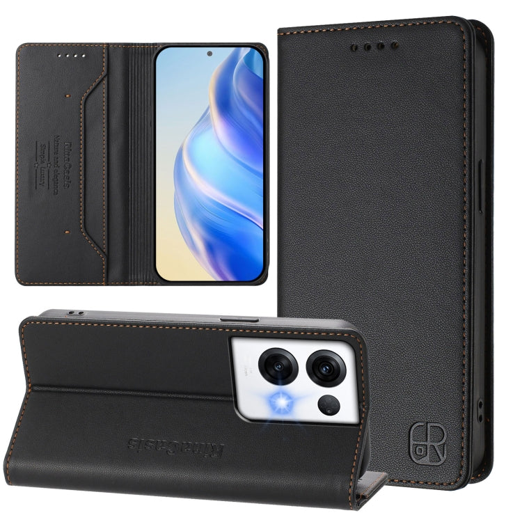 RC01 Dual-Folded Magnetic Suction RFID Leather Phone Case, For OPPO Reno9 5G / Reno9 Pro 5G, For OPPO A17 4G Global / A17k, For OPPO A77 5G / A97 5G, For OPPO Reno8 Pro 5G Global, For OPPO Reno8 5G, For OPPO A36 4G / A76 4G / A96 4G / K10 4G