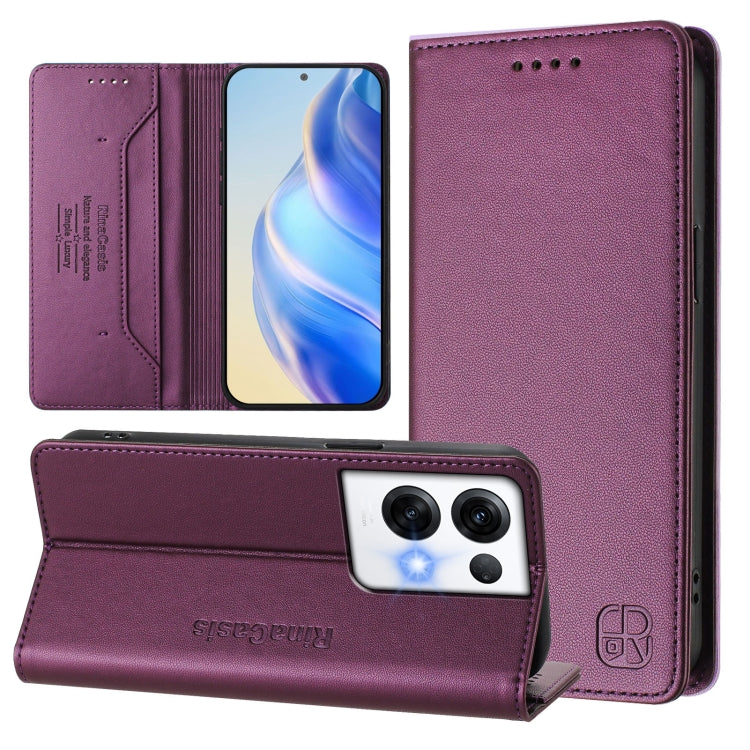 RC01 Dual-Folded Magnetic Suction RFID Leather Phone Case, For OPPO Reno9 5G / Reno9 Pro 5G, For OPPO A17 4G Global / A17k, For OPPO A77 5G / A97 5G, For OPPO Reno8 Pro 5G Global, For OPPO Reno8 5G, For OPPO A36 4G / A76 4G / A96 4G / K10 4G