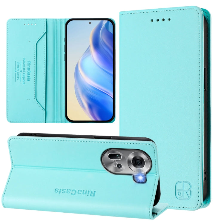 RC01 Dual-Folded Magnetic Suction RFID Leather Phone Case, For OPPO A60 4G Global, For OPPO A3 Pro 5G Global, For OPPO Reno11 F 5G Global, For OPPO Find X7, For OPPO Reno11 5G Global, For OPPO Reno11 Pro 5G Global