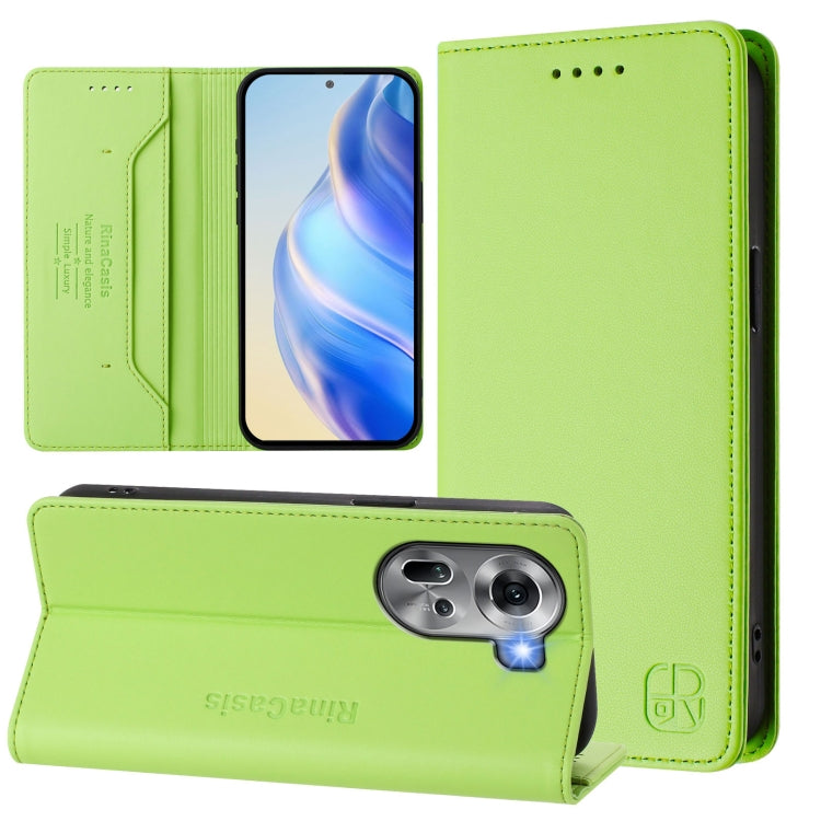RC01 Dual-Folded Magnetic Suction RFID Leather Phone Case, For OPPO A60 4G Global, For OPPO A3 Pro 5G Global, For OPPO Reno11 F 5G Global, For OPPO Find X7, For OPPO Reno11 5G Global, For OPPO Reno11 Pro 5G Global