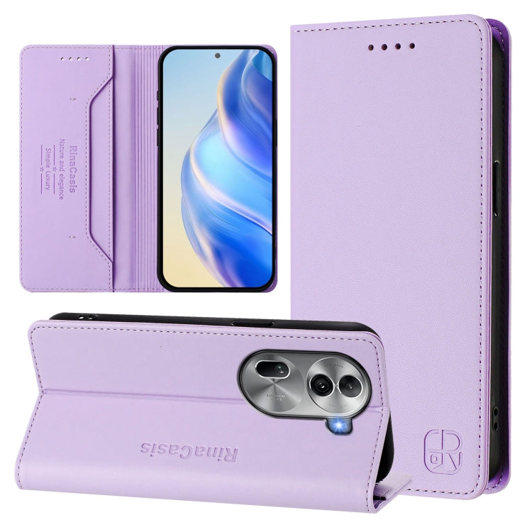 RC01 Dual-Folded Magnetic Suction RFID Leather Phone Case, For OPPO A60 4G Global, For OPPO A3 Pro 5G Global, For OPPO Reno11 F 5G Global, For OPPO Find X7, For OPPO Reno11 5G Global, For OPPO Reno11 Pro 5G Global