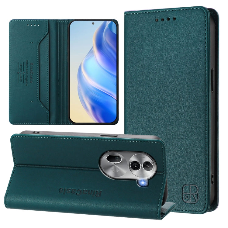 RC01 Dual-Folded Magnetic Suction RFID Leather Phone Case, For OPPO A60 4G Global, For OPPO A3 Pro 5G Global, For OPPO Reno11 F 5G Global, For OPPO Find X7, For OPPO Reno11 5G Global, For OPPO Reno11 Pro 5G Global