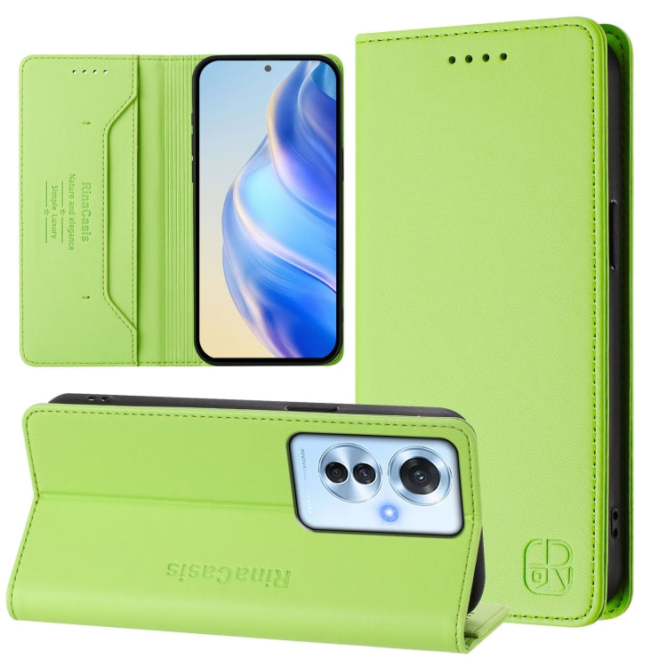 RC01 Dual-Folded Magnetic Suction RFID Leather Phone Case, For OPPO A60 4G Global, For OPPO A3 Pro 5G Global, For OPPO Reno11 F 5G Global, For OPPO Find X7, For OPPO Reno11 5G Global, For OPPO Reno11 Pro 5G Global
