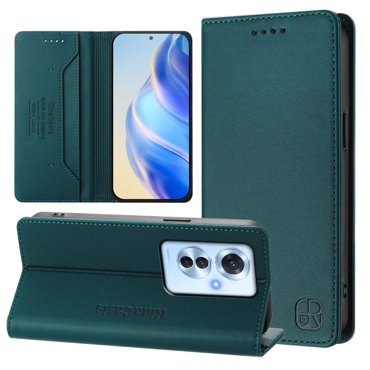 RC01 Dual-Folded Magnetic Suction RFID Leather Phone Case, For OPPO A60 4G Global, For OPPO A3 Pro 5G Global, For OPPO Reno11 F 5G Global, For OPPO Find X7, For OPPO Reno11 5G Global, For OPPO Reno11 Pro 5G Global