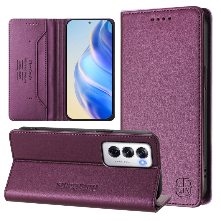 RC01 Dual-Folded Magnetic Suction RFID Leather Phone Case, For OPPO A80 5G EU / K12x 5G, For OPPO K12x 5G Global, For OPPO Reno12 F 5G / 4G Global, For OPPO Reno12 Pro 5G Global, For OPPO Reno12 5G Global, For OPPO A2 Pro 5G / F27 Pro 5G