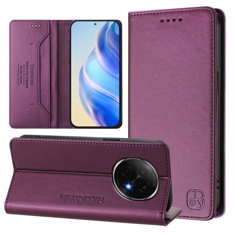 RC01 Dual-Folded Magnetic Suction RFID Leather Phone Case, For OPPO Reno14 Pro 5G Global, For OPPO Reno14 5G Global, For OPPO A5 Pro 5G Global, For OPPO A5 Pro China, For OPPO Find X8, For OPPO A3x 5G / 4G / A3 5G / 4G