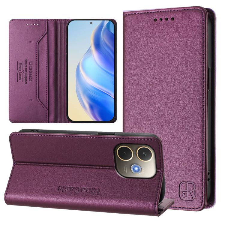 RC01 Dual-Folded Magnetic Suction RFID Leather Phone Case, For OPPO Reno14 Pro 5G Global, For OPPO Reno14 5G Global, For OPPO A5 Pro 5G Global, For OPPO A5 Pro China, For OPPO Find X8, For OPPO A3x 5G / 4G / A3 5G / 4G