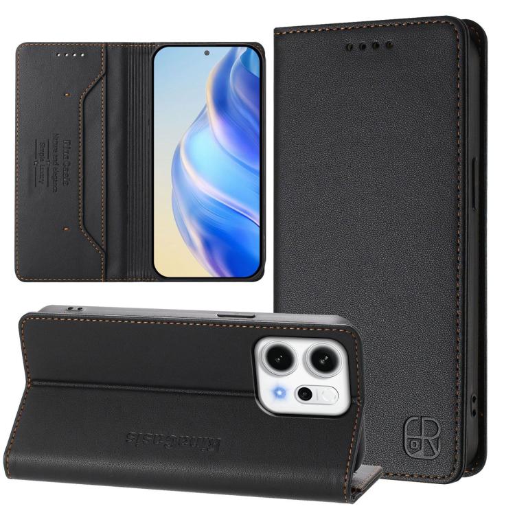 RC01 Dual-Folded Magnetic Suction RFID Leather Phone Case, For OPPO Reno14 Pro 5G Global, For OPPO Reno14 5G Global, For OPPO A5 Pro 5G Global, For OPPO A5 Pro China, For OPPO Find X8, For OPPO A3x 5G / 4G / A3 5G / 4G