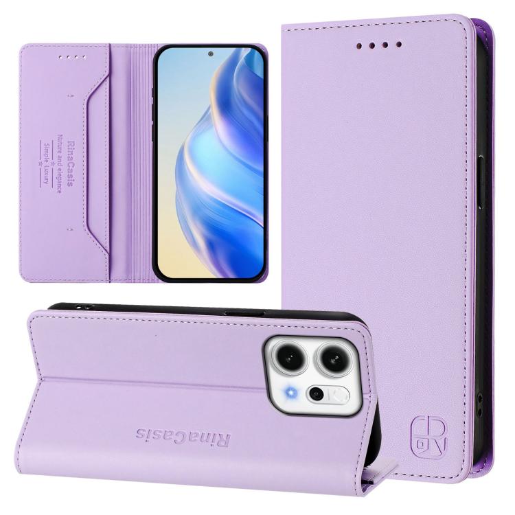 RC01 Dual-Folded Magnetic Suction RFID Leather Phone Case, For OPPO Reno14 Pro 5G Global, For OPPO Reno14 5G Global, For OPPO A5 Pro 5G Global, For OPPO A5 Pro China, For OPPO Find X8, For OPPO A3x 5G / 4G / A3 5G / 4G