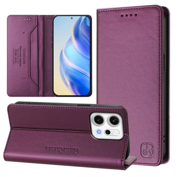 RC01 Dual-Folded Magnetic Suction RFID Leather Phone Case, For OPPO Reno14 Pro 5G Global, For OPPO Reno14 5G Global, For OPPO A5 Pro 5G Global, For OPPO A5 Pro China, For OPPO Find X8, For OPPO A3x 5G / 4G / A3 5G / 4G
