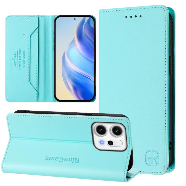 RC01 Dual-Folded Magnetic Suction RFID Leather Phone Case, For OPPO Reno14 Pro 5G Global, For OPPO Reno14 5G Global, For OPPO A5 Pro 5G Global, For OPPO A5 Pro China, For OPPO Find X8, For OPPO A3x 5G / 4G / A3 5G / 4G