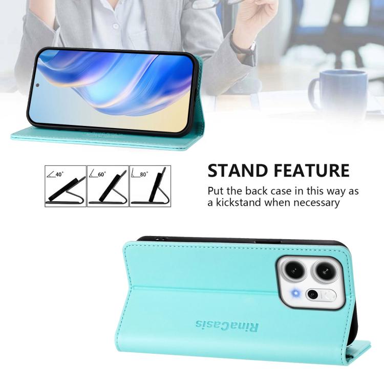 RC01 Dual-Folded Magnetic Suction RFID Leather Phone Case, For OPPO Reno14 Pro 5G Global, For OPPO Reno14 5G Global, For OPPO A5 Pro 5G Global, For OPPO A5 Pro China, For OPPO Find X8, For OPPO A3x 5G / 4G / A3 5G / 4G