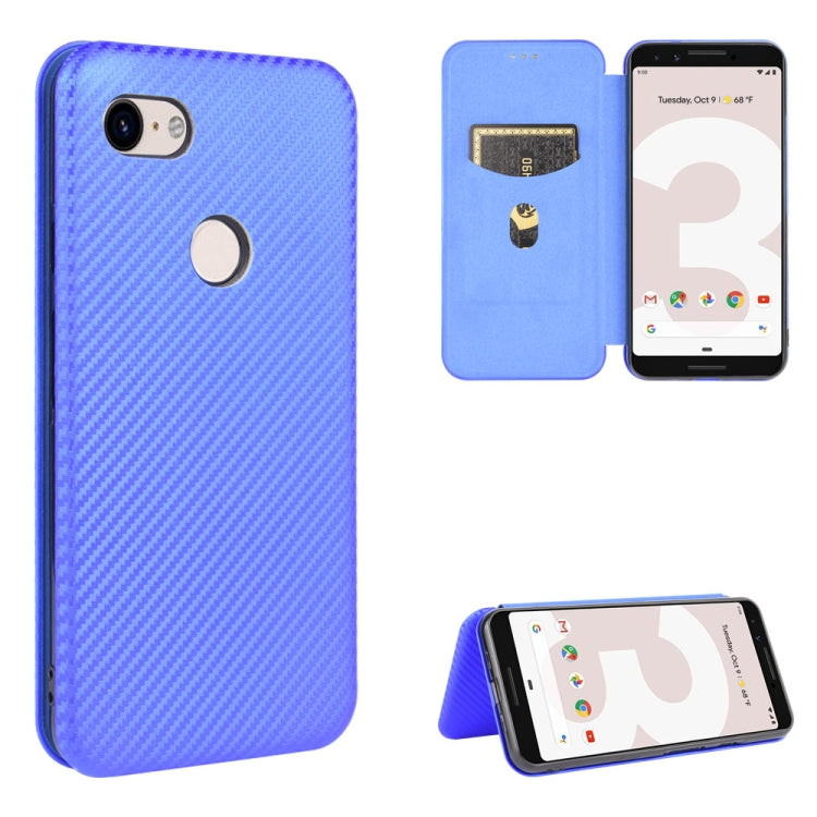 Carbon Fiber Texture Magnetic Horizontal Flip TPU + PC + PU Leather Case with Card Slot, For Google Pixel 4a, For Google Pixel 3 XL, For Google Pixel 3a XL, For Google Pixel 3a, For Google Pixel 3, For Google Pixel 4 XL, For Google Pixel 4