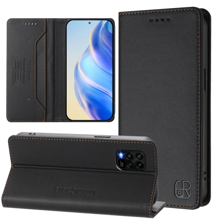 RC01 Dual-Folded Magnetic Suction RFID Leather Phone Case, For Xiaomi Mi 11 Pro, For Xiaomi Mi 11, For Xiaomi Mi 10T Lite 5G, For Xiaomi Mi 10 Lite