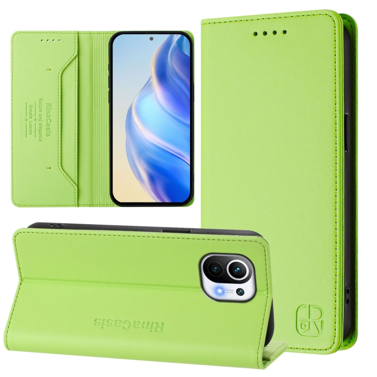 RC01 Dual-Folded Magnetic Suction RFID Leather Phone Case, For Xiaomi Mi 11 Pro, For Xiaomi Mi 11, For Xiaomi Mi 10T Lite 5G, For Xiaomi Mi 10 Lite