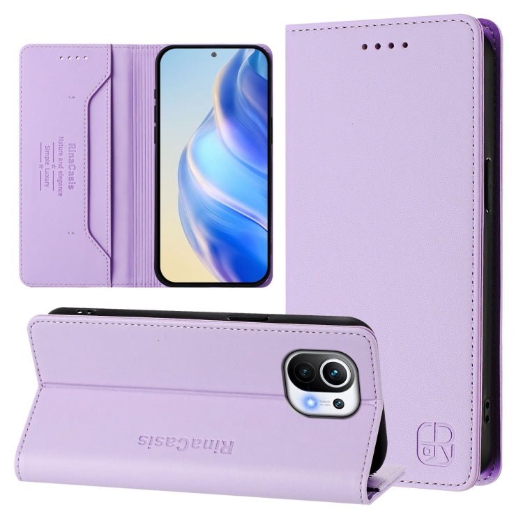 RC01 Dual-Folded Magnetic Suction RFID Leather Phone Case, For Xiaomi Mi 11 Pro, For Xiaomi Mi 11, For Xiaomi Mi 10T Lite 5G, For Xiaomi Mi 10 Lite