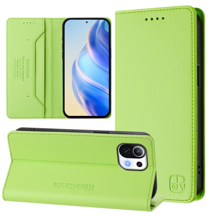 RC01 Dual-Folded Magnetic Suction RFID Leather Phone Case, For Xiaomi Poco X4 Pro 5G, For Xiaomi Mi 11 Lite / Mi 11 Lite 5G, For Xiaomi 11T / 11T Pro, For Xiaomi Poco X3 GT, For Xiaomi Poco X3 / X3 NFC / X3 Pro, For Xiaomi Mi 11 Ultra