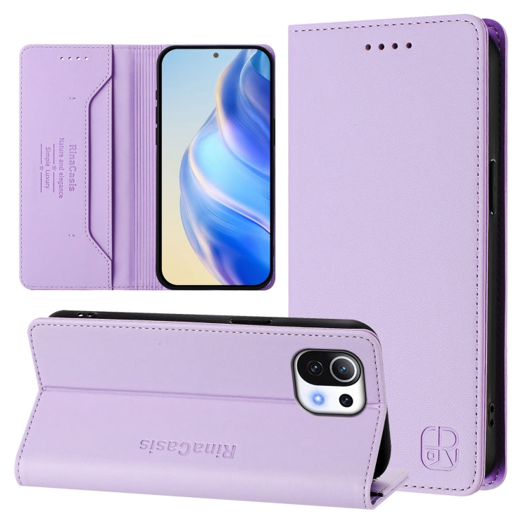 RC01 Dual-Folded Magnetic Suction RFID Leather Phone Case, For Xiaomi Poco X4 Pro 5G, For Xiaomi Mi 11 Lite / Mi 11 Lite 5G, For Xiaomi 11T / 11T Pro, For Xiaomi Poco X3 GT, For Xiaomi Poco X3 / X3 NFC / X3 Pro, For Xiaomi Mi 11 Ultra