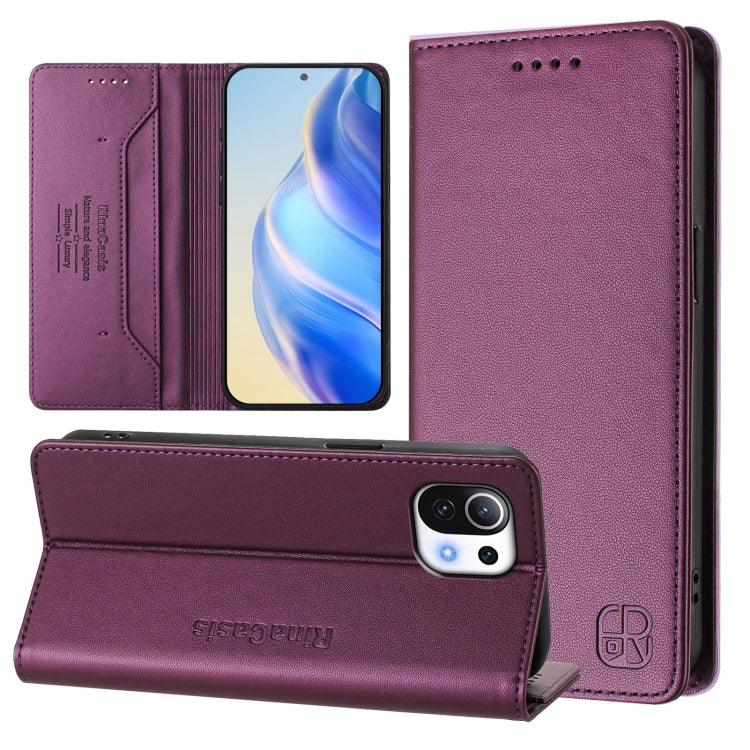 RC01 Dual-Folded Magnetic Suction RFID Leather Phone Case, For Xiaomi Poco X4 Pro 5G, For Xiaomi Mi 11 Lite / Mi 11 Lite 5G, For Xiaomi 11T / 11T Pro, For Xiaomi Poco X3 GT, For Xiaomi Poco X3 / X3 NFC / X3 Pro, For Xiaomi Mi 11 Ultra