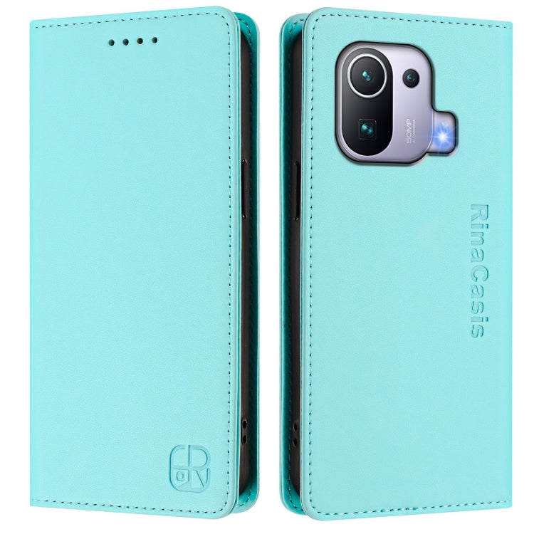 RC01 Dual-Folded Magnetic Suction RFID Leather Phone Case, For Xiaomi Mi 11 Pro, For Xiaomi Mi 11, For Xiaomi Mi 10T Lite 5G, For Xiaomi Mi 10 Lite