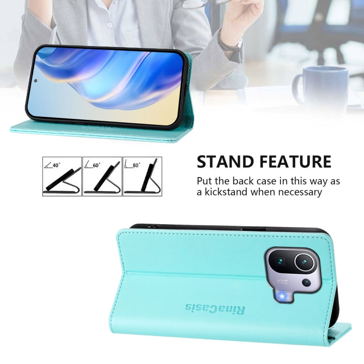 RC01 Dual-Folded Magnetic Suction RFID Leather Phone Case, For Xiaomi Mi 11 Pro, For Xiaomi Mi 11, For Xiaomi Mi 10T Lite 5G, For Xiaomi Mi 10 Lite