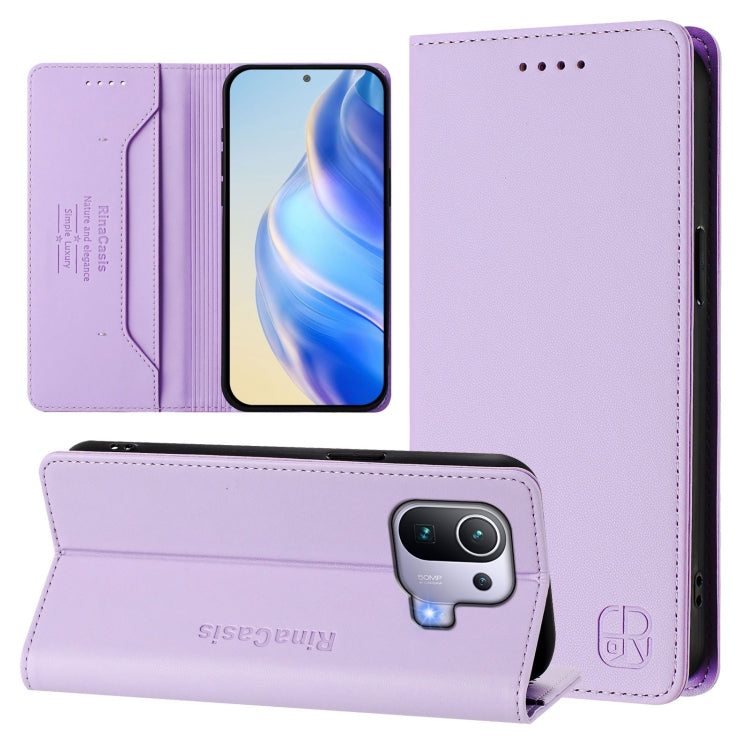 RC01 Dual-Folded Magnetic Suction RFID Leather Phone Case, For Xiaomi Mi 11 Pro, For Xiaomi Mi 11, For Xiaomi Mi 10T Lite 5G, For Xiaomi Mi 10 Lite