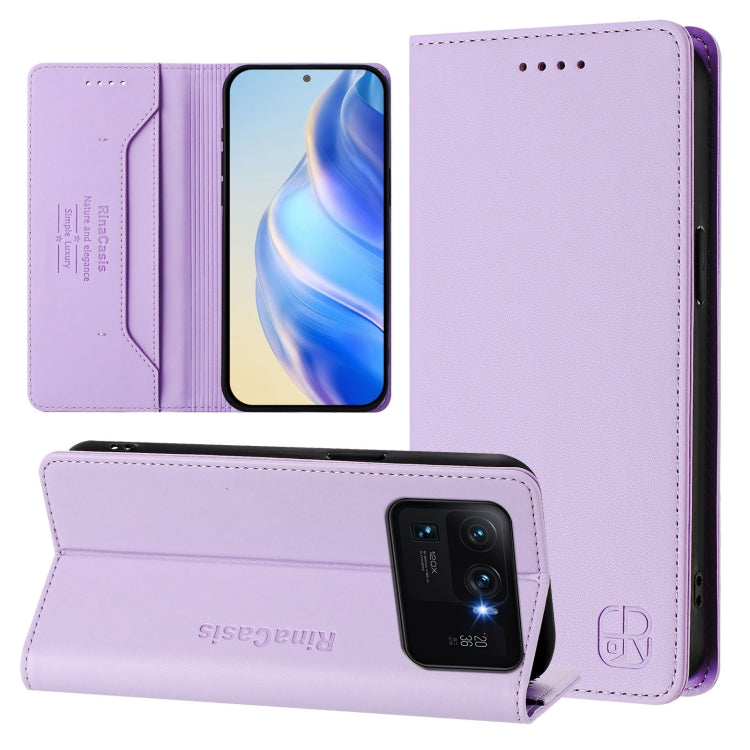 RC01 Dual-Folded Magnetic Suction RFID Leather Phone Case, For Xiaomi Poco X4 Pro 5G, For Xiaomi Mi 11 Lite / Mi 11 Lite 5G, For Xiaomi 11T / 11T Pro, For Xiaomi Poco X3 GT, For Xiaomi Poco X3 / X3 NFC / X3 Pro, For Xiaomi Mi 11 Ultra