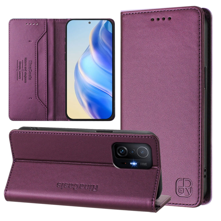 RC01 Dual-Folded Magnetic Suction RFID Leather Phone Case, For Xiaomi Poco X4 Pro 5G, For Xiaomi Mi 11 Lite / Mi 11 Lite 5G, For Xiaomi 11T / 11T Pro, For Xiaomi Poco X3 GT, For Xiaomi Poco X3 / X3 NFC / X3 Pro, For Xiaomi Mi 11 Ultra