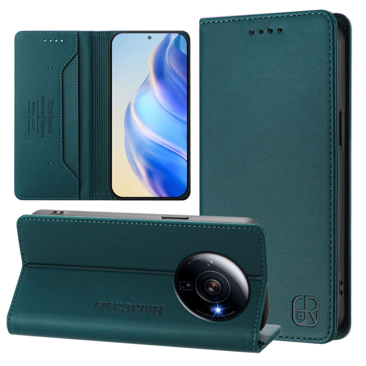 RC01 Dual-Folded Magnetic Suction RFID Leather Phone Case, For Xiaomi 13 Ultra, For Xiaomi Civi 3 5G, For Xiaomi 13 Lite 5G / Civi 2, For Xiaomi 13 Pro 5G, For Xiaomi 13 5G, For Xiaomi 12S Ultra