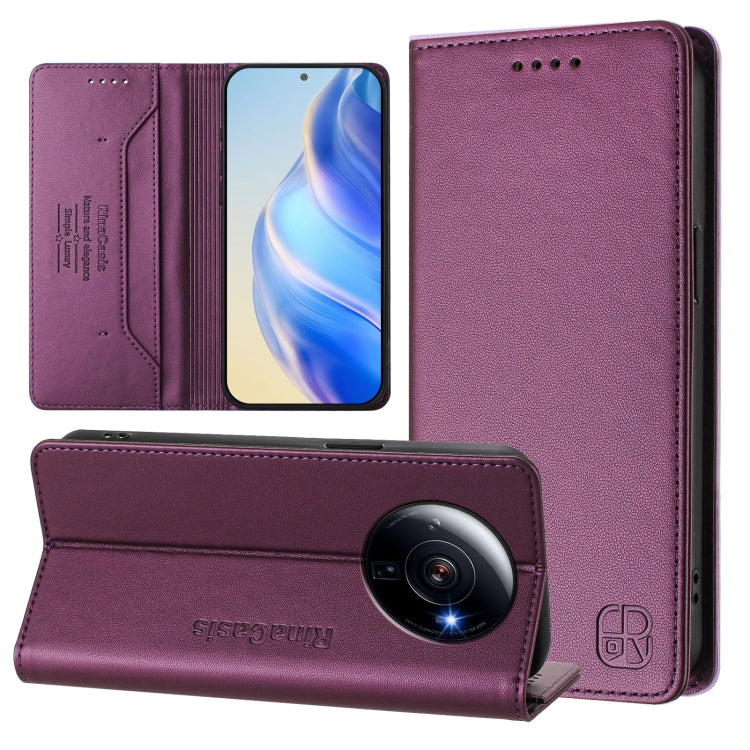 RC01 Dual-Folded Magnetic Suction RFID Leather Phone Case, For Xiaomi 13 Ultra, For Xiaomi Civi 3 5G, For Xiaomi 13 Lite 5G / Civi 2, For Xiaomi 13 Pro 5G, For Xiaomi 13 5G, For Xiaomi 12S Ultra