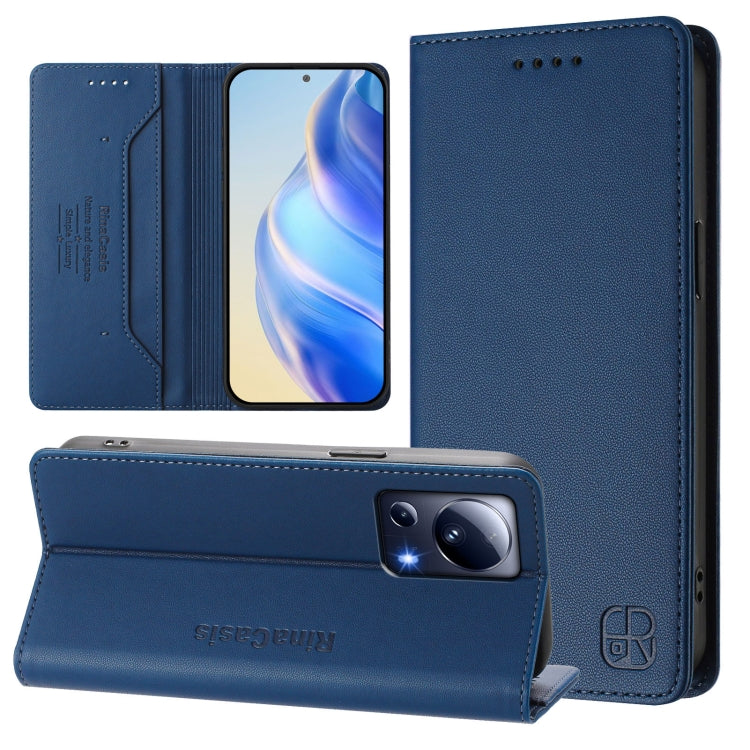 RC01 Dual-Folded Magnetic Suction RFID Leather Phone Case, For Xiaomi 13 Ultra, For Xiaomi Civi 3 5G, For Xiaomi 13 Lite 5G / Civi 2, For Xiaomi 13 Pro 5G, For Xiaomi 13 5G, For Xiaomi 12S Ultra