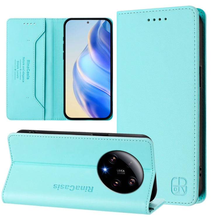 RC01 Dual-Folded Magnetic Suction RFID Leather Phone Case, For Xiaomi 13 Ultra, For Xiaomi Civi 3 5G, For Xiaomi 13 Lite 5G / Civi 2, For Xiaomi 13 Pro 5G, For Xiaomi 13 5G, For Xiaomi 12S Ultra