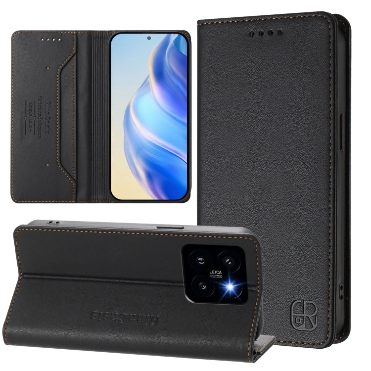RC01 Dual-Folded Magnetic Suction RFID Leather Phone Case, For Xiaomi Poco X6 Neo 5G, For Xiaomi Poco X6 Pro / Redmi K70E, For Xiaomi Poco X6 5G / Redmi Note 13 Pro 5G, For Xiaomi 14 Ultra 5G, For Xiaomi 14 Pro 5G, For Xiaomi 14 5G