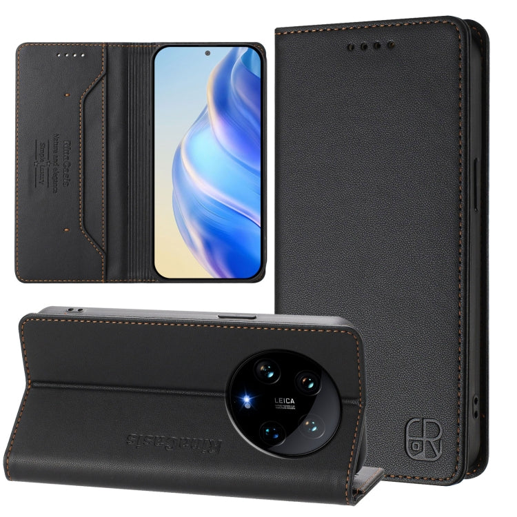 RC01 Dual-Folded Magnetic Suction RFID Leather Phone Case, For Xiaomi Poco X6 Neo 5G, For Xiaomi Poco X6 Pro / Redmi K70E, For Xiaomi Poco X6 5G / Redmi Note 13 Pro 5G, For Xiaomi 14 Ultra 5G, For Xiaomi 14 Pro 5G, For Xiaomi 14 5G