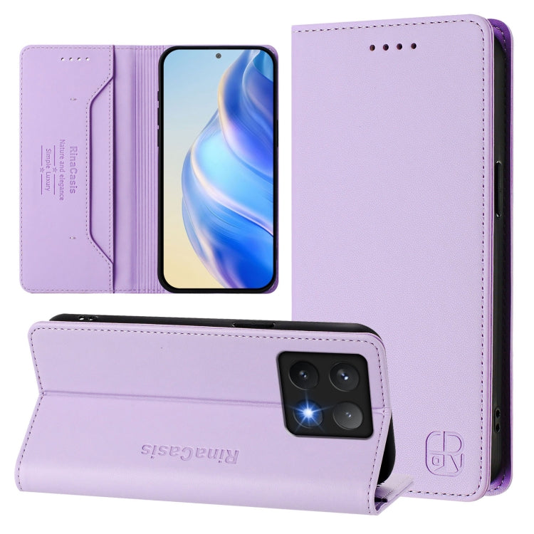 RC01 Dual-Folded Magnetic Suction RFID Leather Phone Case, For Xiaomi 15 Pro, For Xiaomi 15, For Xiaomi 14T Pro, For Xiaomi 14T, For Xiaomi Poco F6 5G, For Xiaomi Poco F6 Pro 5G