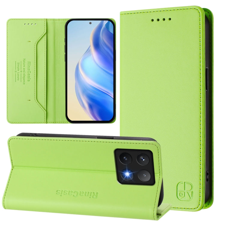RC01 Dual-Folded Magnetic Suction RFID Leather Phone Case, For Xiaomi 15 Pro, For Xiaomi 15, For Xiaomi 14T Pro, For Xiaomi 14T, For Xiaomi Poco F6 5G, For Xiaomi Poco F6 Pro 5G