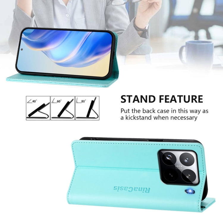 RC01 Dual-Folded Magnetic Suction RFID Leather Phone Case, For Xiaomi 15 Pro, For Xiaomi 15, For Xiaomi 14T Pro, For Xiaomi 14T, For Xiaomi Poco F6 5G, For Xiaomi Poco F6 Pro 5G
