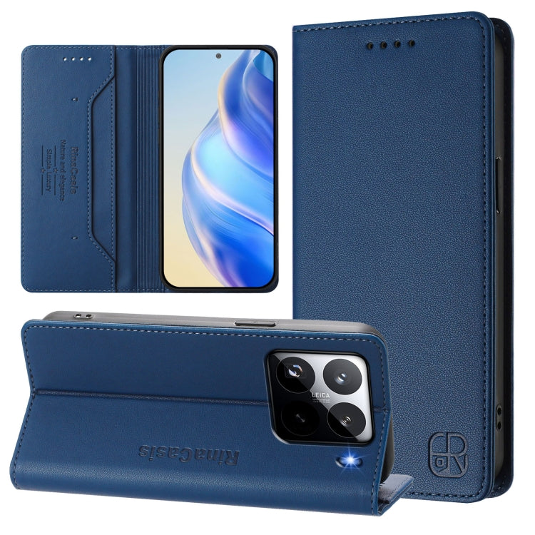 RC01 Dual-Folded Magnetic Suction RFID Leather Phone Case, For Xiaomi 15 Pro, For Xiaomi 15, For Xiaomi 14T Pro, For Xiaomi 14T, For Xiaomi Poco F6 5G, For Xiaomi Poco F6 Pro 5G