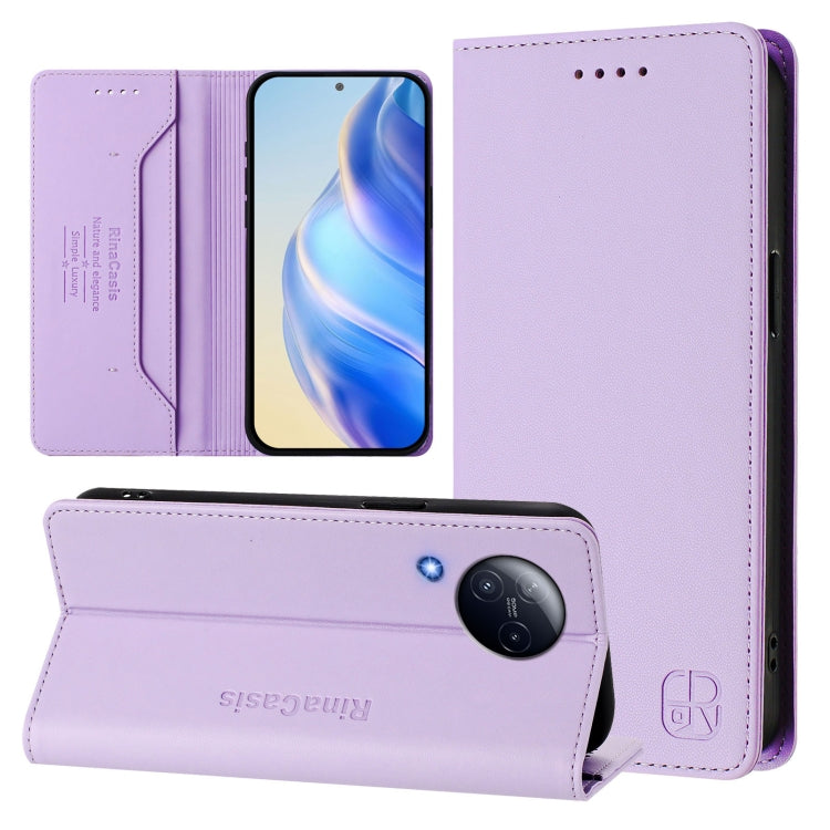 RC01 Dual-Folded Magnetic Suction RFID Leather Phone Case, For Xiaomi 13 Ultra, For Xiaomi Civi 3 5G, For Xiaomi 13 Lite 5G / Civi 2, For Xiaomi 13 Pro 5G, For Xiaomi 13 5G, For Xiaomi 12S Ultra