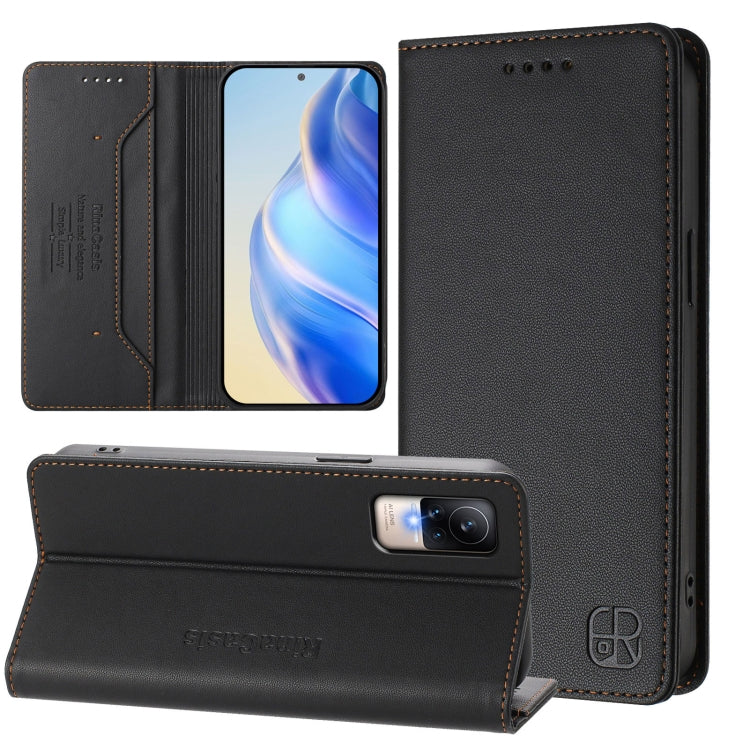 RC01 Dual-Folded Magnetic Suction RFID Leather Phone Case, For Xiaomi 12 Pro / 12S Pro, For Xiaomi 12 5G / 12X 5G / 12S 5G, For Xiaomi 12 Lite, For Xiaomi Poco C40, For Xiaomi Civi 1S, For Xiaomi Poco M4 Pro 4G