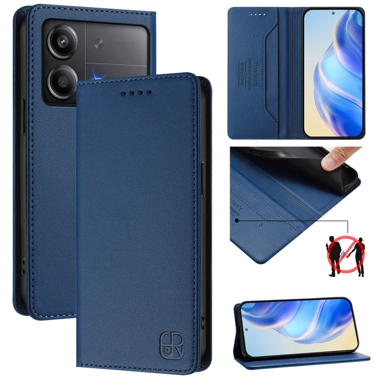 RC01 Dual-Folded Magnetic Suction RFID Leather Phone Case, For Xiaomi Poco X6 Neo 5G, For Xiaomi Poco X6 Pro / Redmi K70E, For Xiaomi Poco X6 5G / Redmi Note 13 Pro 5G, For Xiaomi 14 Ultra 5G, For Xiaomi 14 Pro 5G, For Xiaomi 14 5G