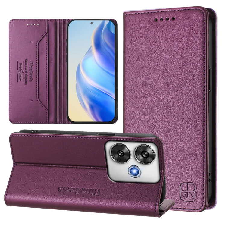 RC01 Dual-Folded Magnetic Suction RFID Leather Phone Case, For Xiaomi 15 Pro, For Xiaomi 15, For Xiaomi 14T Pro, For Xiaomi 14T, For Xiaomi Poco F6 5G, For Xiaomi Poco F6 Pro 5G
